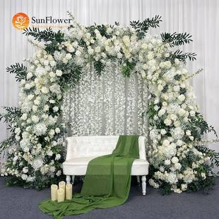 白色玫瑰花仿真花情人节假花束家居摆件婚礼拱门插花摆设装 饰