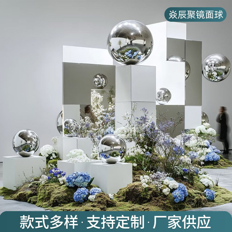 PVC炫彩充气镜面球镭射反光球场景舞台布置商场美陈充气悬挂气模