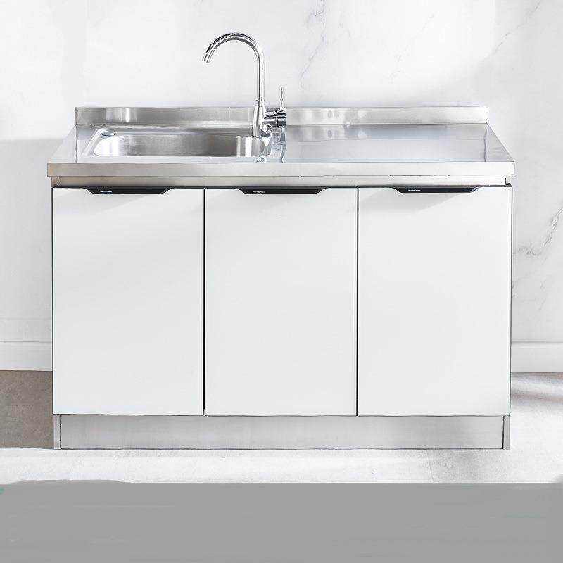 出租房不锈钢厨房橱柜组合柜一体灶台柜整体厨柜农村简易储物柜子