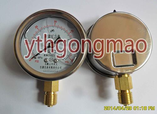 YN-60 0-0.4Mpa/60PSI 压力表水压表耐震压力表