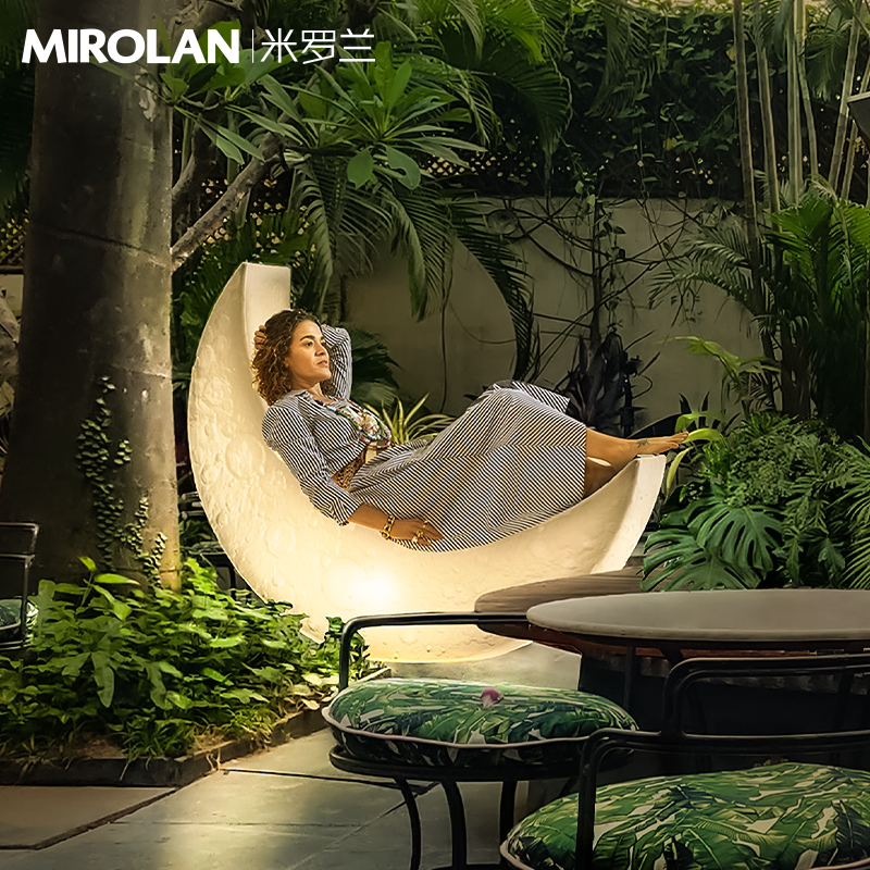 庭院太阳能灯户外落o地灯防水月亮灯别墅花园灯装饰氛围灯室外灯