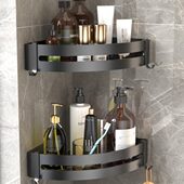 免打孔卫生间浴室三角置物架壁挂式 厕所洗手间洗澡洗漱台墙上收纳