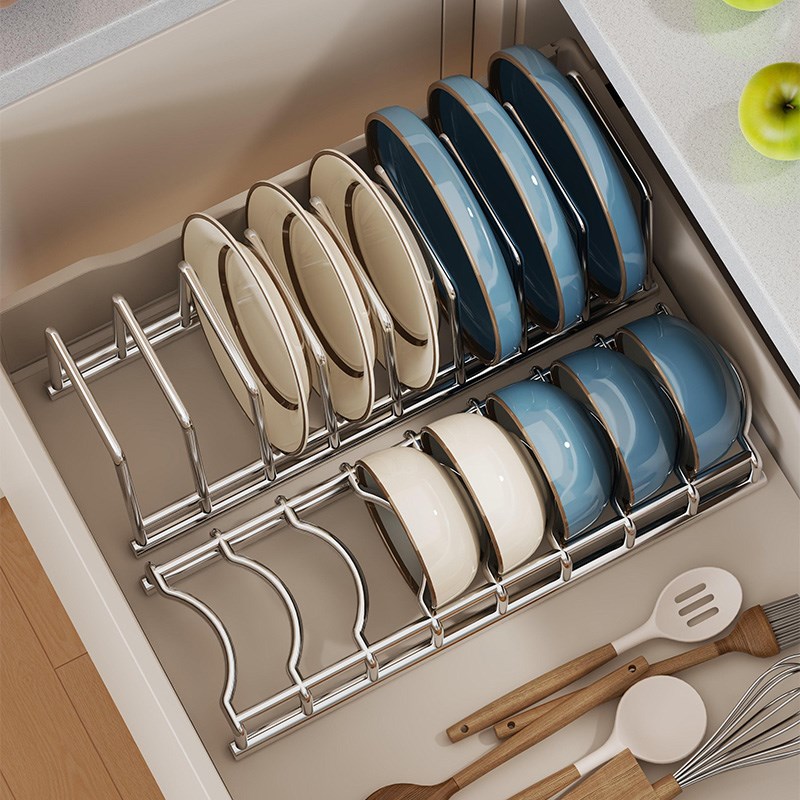 碗碟收纳架沥水碗架304不锈钢厨房碗架置物架Q收纳架单层沥水碗架