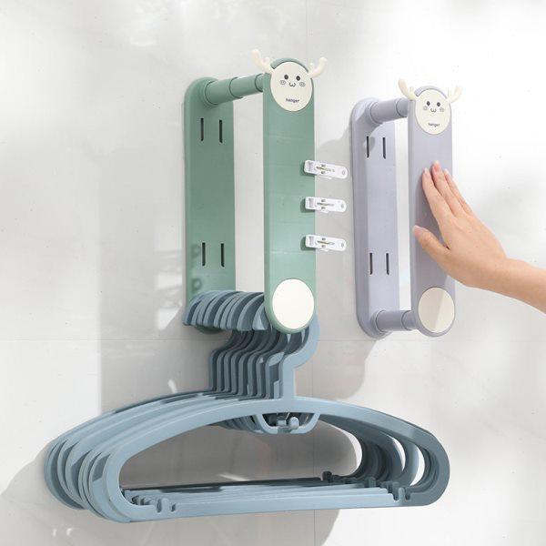 衣架收纳整理架免打孔家用阳台晾晒架晾衣架收纳架挂钩伸缩壁挂式,收纳整理,衣架收纳架/盒,淘宝优惠券,粉丝福利购,淘宝优惠卷