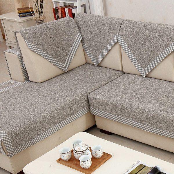 亚麻沙发垫靠背巾套罩加厚防滑四季通用布艺真皮棉麻简约现代客厅