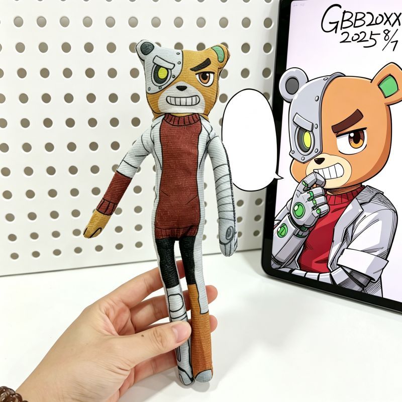 弗兰熊老鼠干抽象玩偶猴子警长探案记周边内置铁丝骨架可任意造型