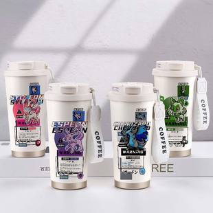 宝可梦周边保温杯伊布喷火龙新叶猫二次元大容量男生不锈钢水杯子