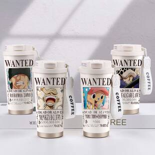 海贼王周边保温杯索隆五档路飞乔巴罗儿童大容量男生不锈钢水杯子