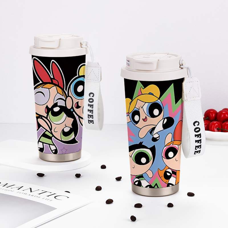 飞天小女警周边保温杯泡泡花花毛毛学生大容量儿童不锈钢吸管水杯,餐饮具,保冷/保温杯,淘宝优惠券,粉丝福利购,淘宝优惠卷