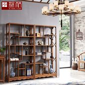 红木家具全鸡翅木多宝格博古架家用中式 玄关隔断古董展示架置物架