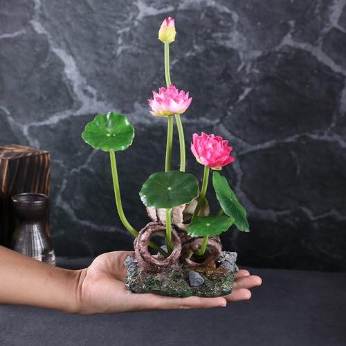 餐饮酒店摆盘装饰花刺身菜品盘饰花草点缀日式盘式装饰品荷花假花