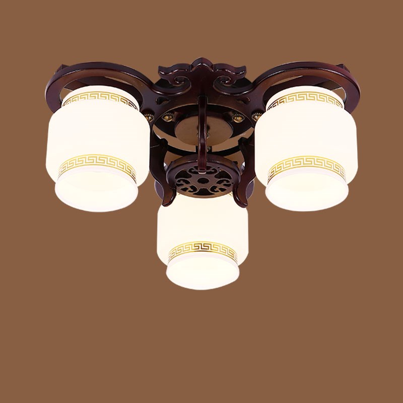 新中式吸顶灯h古典大气餐厅卧室灯实木陶瓷灯具灯饰仿古创意灯