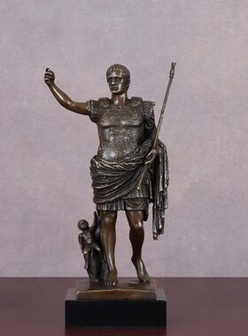 罗马皇帝屋大维铜像雕塑家居装饰品电视酒柜玄关展示架办公室摆件