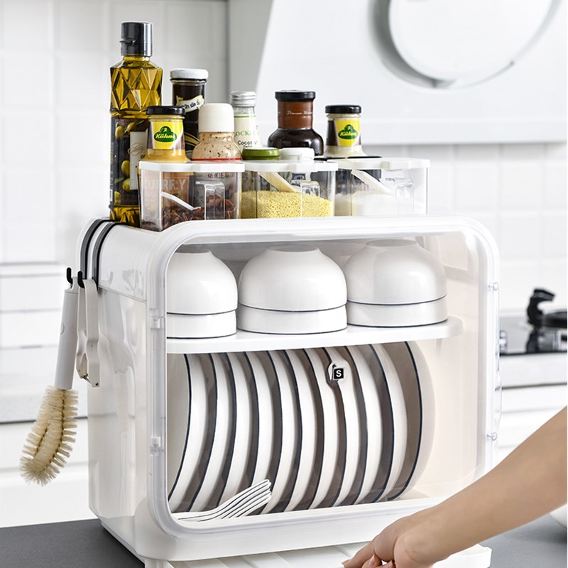 改装育雏保温箱家用碗盘柜厨房碗筷收D纳盒带盖子装碗碟盘沥水碗