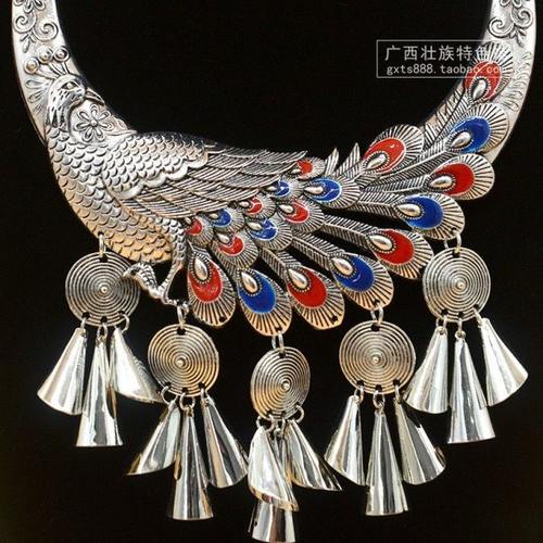 广西少数民族装饰品 苗族项圈苗银瑶侗族银饰 时尚舞蹈表演配饰品