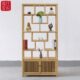 老榆木博古架组合免漆禅意书架带门置物架实木展示架新中式 多宝阁