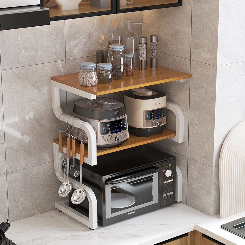 厨房置物架微波炉架子桌面多层收纳支架J烤箱电饭煲家用储物架用