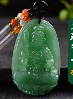 东陵玉不动明王 生肖属鸡本命佛守护神情侣吊坠项链