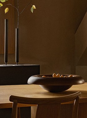 法式简约枣红果盘样板房客厅桌面中古复古M手工艺术软装收纳摆件