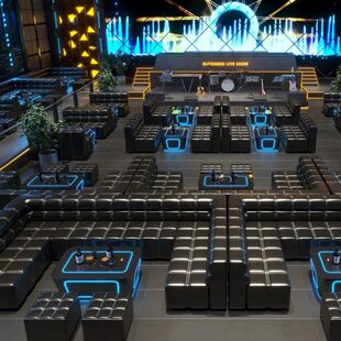 酒吧ktv沙发定制会所K房夜场转角U型L形歌厅包厢卡座发光茶几组合