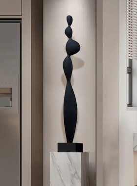 现代简约雕塑轻奢高级感客厅玄z关落地瘦高款细长型壁龛摆件工艺