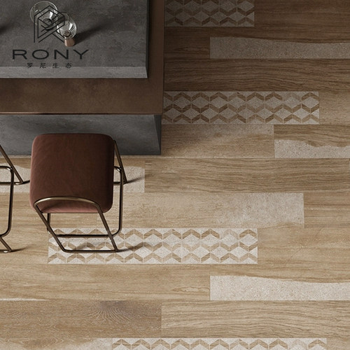 原木沙石木纹砖h民宿客厅防滑地砖阳台书房卧室地板砖餐厅背景墙