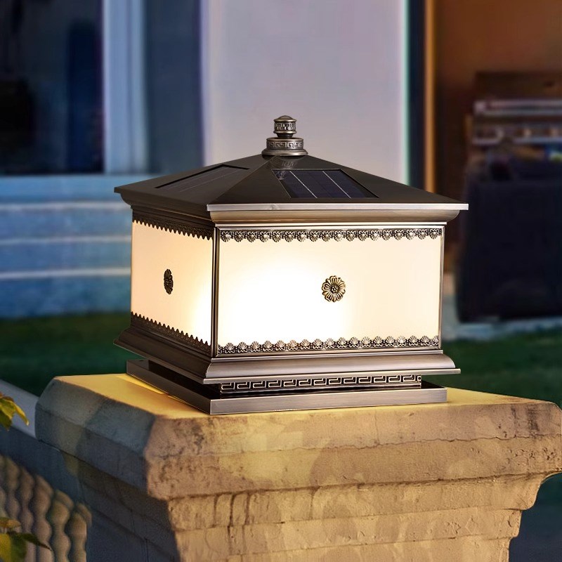 柱头灯太阳能接电两用户外防水别墅大门围墙门柱S灯庭院灯中式全