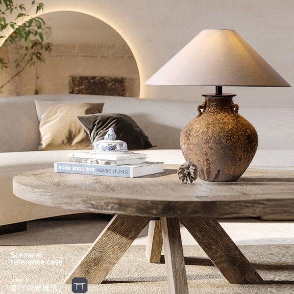 侘寂风台灯自然风民宿古风禅意台灯简约日式装饰灯陶罐装饰客厅灯,家装灯饰光源,装饰台灯,淘宝优惠券,粉丝福利购,淘宝优惠卷