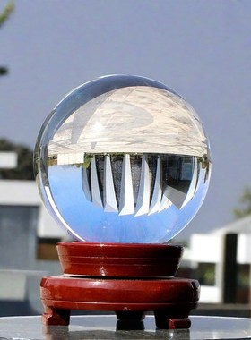 白紫黄红蓝水晶球l人造摄影透明拍照玻璃家居装饰品客厅办公桌摆