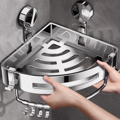 304不锈钢卫生间置物架吸盘洗漱台洗手间壁挂厕所浴室三角收纳架,家装主材,卫浴置物架,淘宝优惠券,粉丝福利购,淘宝优惠卷