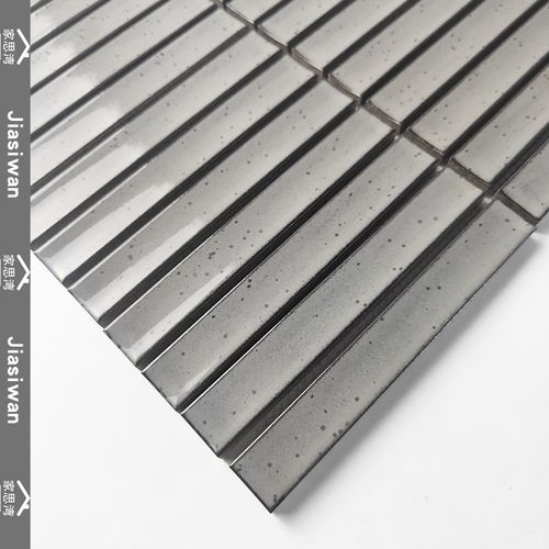 灰色长条马赛克瓷砖吧台立体筷子砖卫生间浴室P背景墙陶瓷厨房简