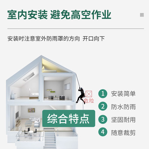 抽油畑机排气管塑料pvc风帽100mm加长孔止回阀厨房穿墙逆室外排风