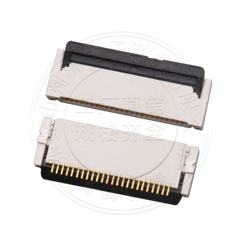 FPC/FFC扁平电缆线插座0.5mm间距后压翻盖式镀金4P24P28P30P-60P