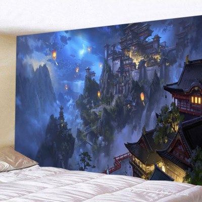 奇幻建筑风景大背景布床头卧室布置改造墙壁装饰挂毯宿舍挂画布,居家布艺,挂毯/壁毯,淘宝优惠券,粉丝福利购,淘宝优惠卷