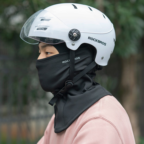 洛克兄弟秋冬季抓绒保暖防风头套骑行口面罩机车全护脸围脖男女