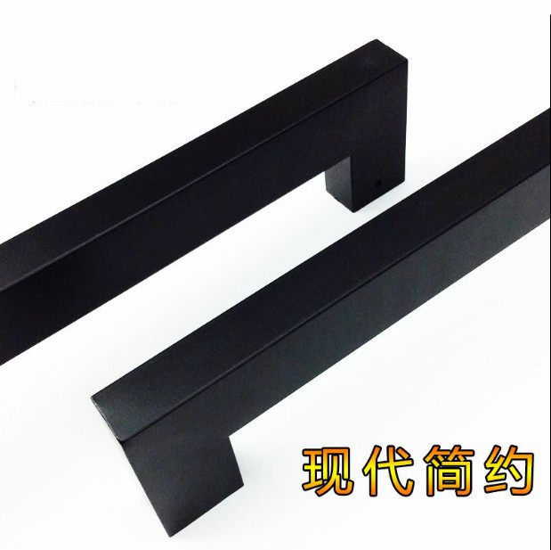 门把手不锈钢玻璃门方管拉手黑色大拉手办公室木门商店KTV大大厅