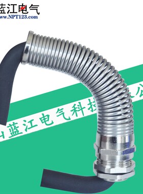 M公制金属防折弯电缆接头PG耐扭线缆防水葛兰带弹簧铜镀镍格兰头