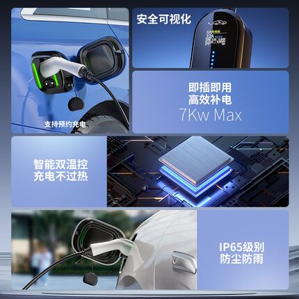 适用比亚迪海豚专用充电枪新能源汽车充电器家用便携式随车充7KW