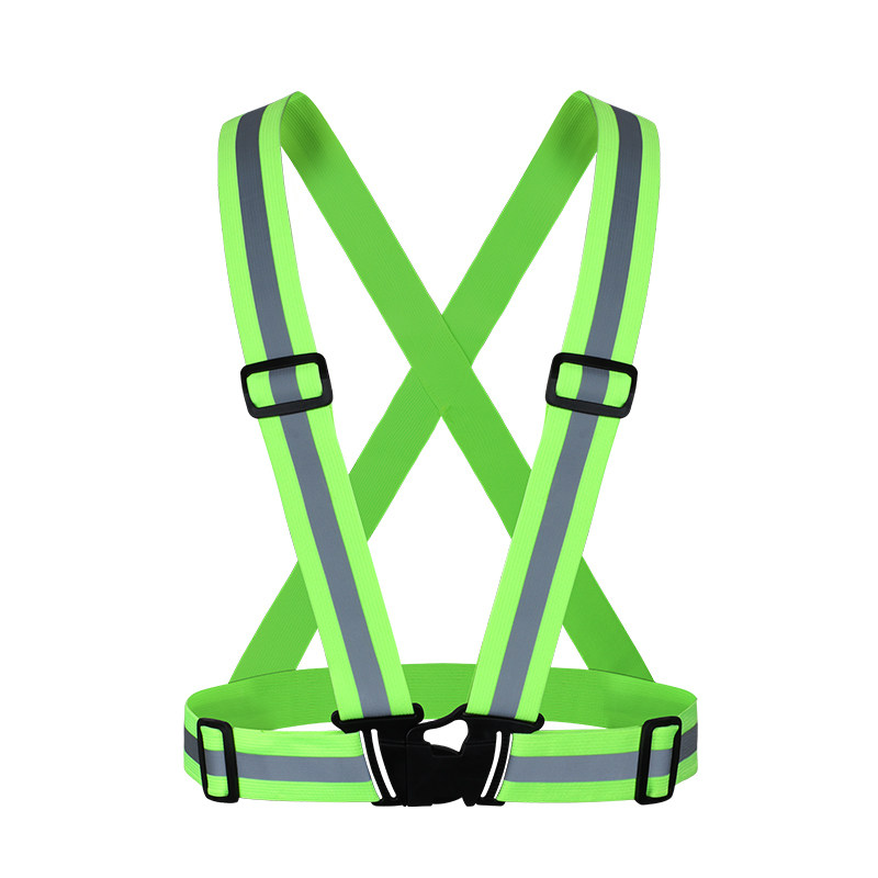弹性反光背带织带交通反光衣外套夜间安全服骑行超亮汽车反光背心