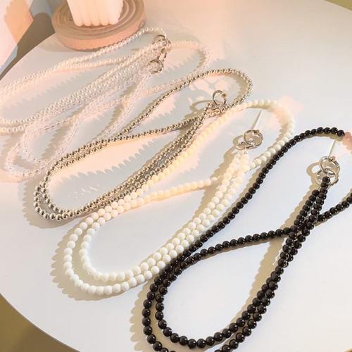 Clove 简约手机链斜挎长款纯色手工串珠手机壳挂绳背带式小包链条