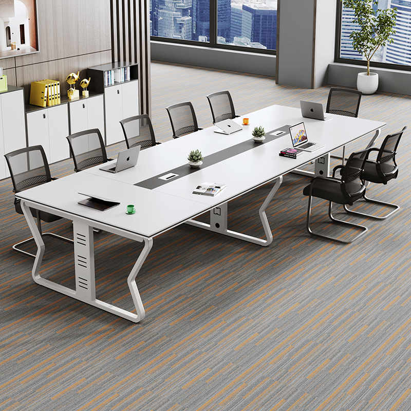 会议桌长桌条简约现代桌椅组合接待D工作台洽谈培训大型办公室家