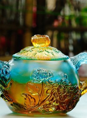 乔迁搬进新房礼物送朋友闺蜜搬新家礼品大气装饰品摆件茶壶琉璃