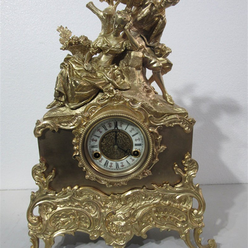 钟表黄铜机c械古典坐钟欧式古典家居装饰样板间别墅台钟仿古董法