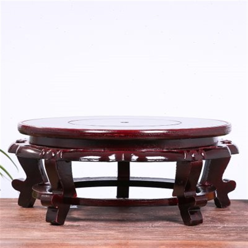 陶瓷鱼缸木质花盆鱼缸底座米缸花盆木底座N木架子花架子托盘鱼缸