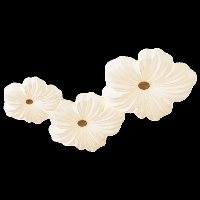 全光谱卧室灯简约创意花朵吸顶灯奶D油风温馨浪漫客厅主灯原木灯