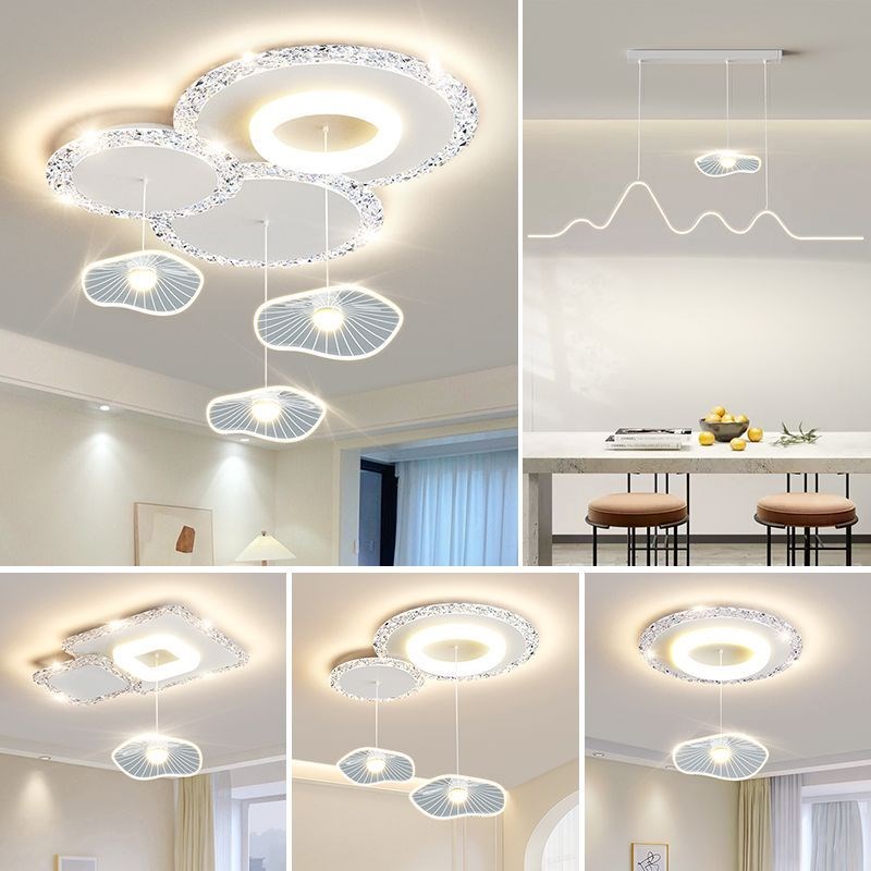 客厅吊灯现代简约大气轻奢高级感高档水晶I灯2023新款灯具全屋套