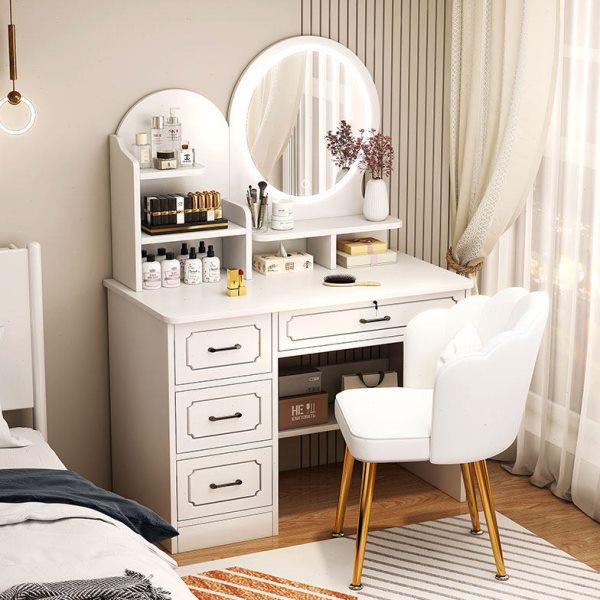 梳妆台卧室简约现代主卧书桌化妆镜收纳柜柜一体小户型网红奶油风,住宅家具,梳妆台/桌,淘宝优惠券,粉丝福利购,淘宝优惠卷