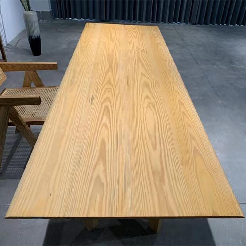 白蜡木实木大板茶桌新q中式实木原木餐桌办公会议桌简约风办公家