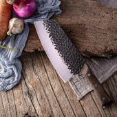 锋利切片刀家用菜刀锻打不锈高碳钢厨房刀具木柄刀手工刀切丝肉片