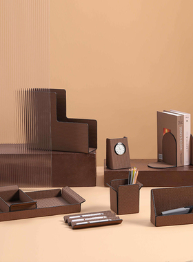 简约现代高档皮革摆件样板间x卧室酒店营销中心洽谈桌客厅装饰摆